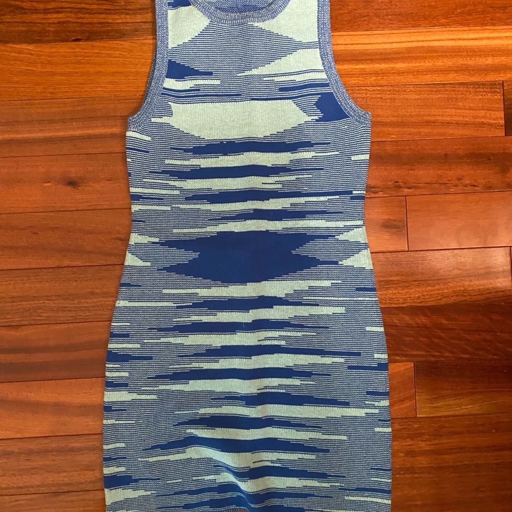 Blue Patterned Mini Dress